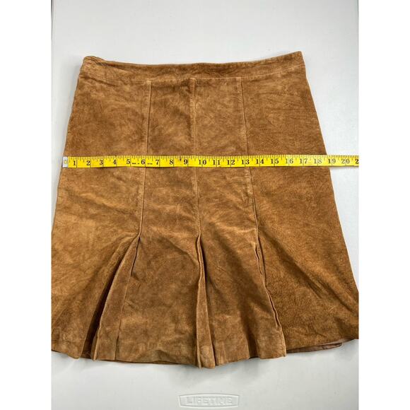 Ann Taylor Loft Leather Tan Brown Skirt Women’s Size 10 - Picture 8 of 9